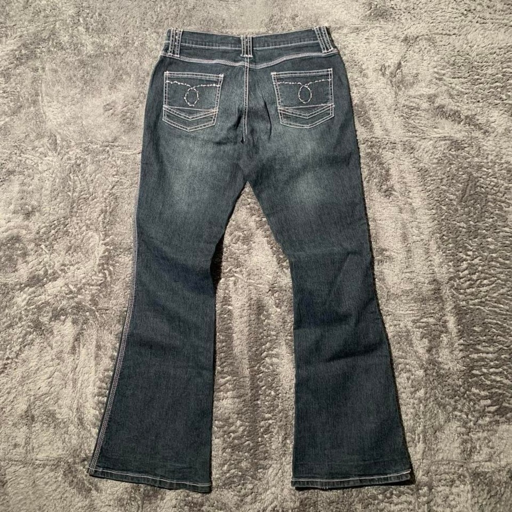 Y2K Grungeโ Black Flare Jeans With embroidery